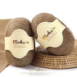 Цвет Древесины Пряжа мохер, длинная шерстяная пряжа для вязания, для одежды шарфы свитера шали шапки, деревесиные, 0.5~1 мм, около 109.36 ярдов (100 м) / моток