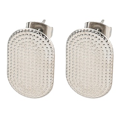 Нержавеющая Сталь Цвет Не тускнеют 304 серьги-гвоздики из нержавеющей стали, овальные, цвет нержавеющей стали, 20x12 мм, отверстие : 2.4 мм, штифты : 0.5 мм