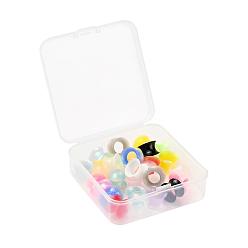 Mixed Color 32Pcs 16 Colors Silicone Glitter Thin Ear Gauges Flesh Tunnels Plugs, Ring, Mixed Color, 10mm, Hole: 9.4mm, 2pcs/color