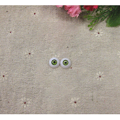 Желто-Зеленый Сделать глазные яблоки из пластиковой куклы, фаршированные кукольные глаза, полукруглый, желто-зеленый, 10x5 мм, 2 шт / пар