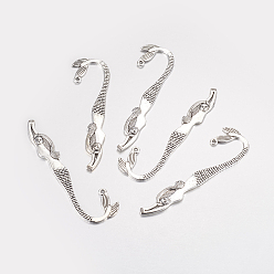 Античное Серебро Тибетский стиль русалка сплава закладки, без кадмия, без никеля и без свинца, античное серебро, 79.5x21.5x3 мм, отверстие : 3 мм, Около 162 шт / 1000 г