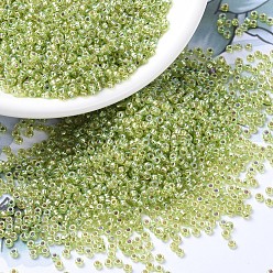 (RR1014) Silverlined Chartreuse AB Миюки круглые бусины рокайль, японский бисер, (rr 1014) серебристый шартрез ab, 11/0, 2x1.3 мм, Отверстие: 0.8 мм, о 1100 шт / бутылка, 10 г / бутылка