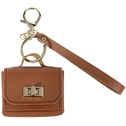 Шоколадный Портативная сумка из искусственной кожи брелок, с брелком из сплава, цвет шоколада, 220 мм