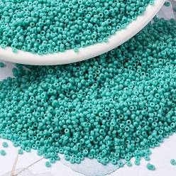 (RR412) Opaque Turquoise Green MIYUKI Round Rocailles Beads, Japanese Seed Beads, (RR412) Opaque Turquoise Green, 15/0, 1.5mm, Hole: 0.7mm, about 5555pcs/bottle, 10g/bottle