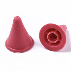 Светло-Вишневый Пластиковые поделки инструмент ткачество спицы шапки, спицы пробка, светло-вишневый, 20x17 мм, отверстие : 5 мм