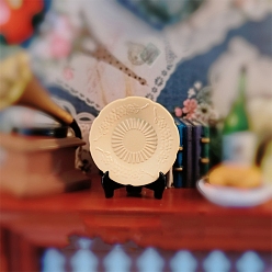 Персиковый Слойка Тарелки обеденные круглые из сплава, миниатюрные украшения, для садовых кукольных домиков, притворяясь опорными украшениями, розовые, 26x5 мм