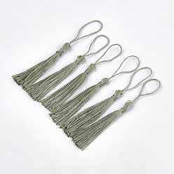 Темный Морско-зеленый Полиэстер кисточка большие подвесные украшения, темно-зеленый, 80~90x6~7 мм