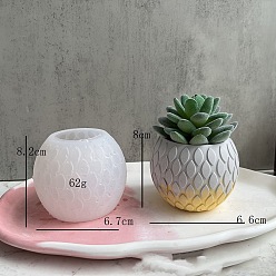 White DIY Food Grade Silicone Fish Scale Planter Molds, Resin Casting Molds, for UV Resin, Epoxy Resin Craft Making, Round, White, 82x67mm
