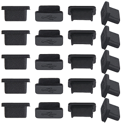 Черный 50шт. пылезащитные заглушки для мобильных телефонов из ТПУ, овальные, чёрные, 5.5x10.5x5 мм