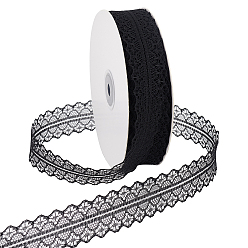Black Lace Trim Nylon String Threads for Jewelry Making, Black, 1-1/8 inch(30mm), about 50yards/roll
