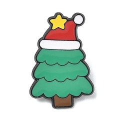 Рождественская елка Рождественские эмалевые булавки, булавки для лацканов из сплава для одежды рюкзака, рождественская елка, 27.5x18.5 мм
