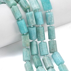 Амазонит Природных амазонит бисер нитей, граненые, колонка, с бисером, 9.5~13x4.5~8x4~7.5 мм, отверстие : 0.8~1 мм, около 28~34 шт / нитка, 15.35~15.94'' (39~40.5 см)