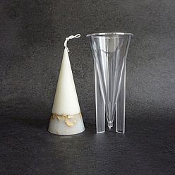 Cone Пластиковые формы для свечей, для изготовления ароматических свечей, прозрачные, конус, 80x80x160 мм