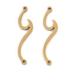 Золотой 304 подвески волнообразной формы из нержавеющей стали, золотые, 7.5x30x1.2 мм, отверстие : 1.2 мм
