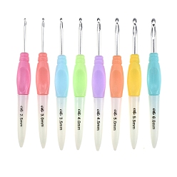 Mixed Color 8Pcs Plastic Crochet Hooks, for Braiding Crochet Sewing Tools, Mixed Color, 132mm