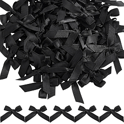 Черный 200 шт. аксессуары для костюмов из полиэстера ручной работы, бантом, чёрные, 40x40 мм, 200 шт / комплект