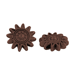 Красная Медь Тибетском стиле сплава ВС бусы, без кадмия, без никеля и без свинца, Красная медь, 17x6 мм, отверстие : 2 мм