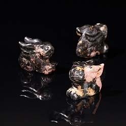 Родохрозит Украшения дисплея натурального родохрозита, украшение домашнего офиса, кролик, 42 мм