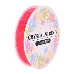 Hot Pink Elastic Crystal Thread, Jewelry Beading Cords, For Stretch Bracelet Making, Hot Pink, 1.0mm, about 5.5m/roll
