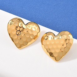 Настоящее золото 18K 304 Серьги из нержавеющей стали, ионное покрытие (ip), реальный 18 k позолоченный, 26x29 мм