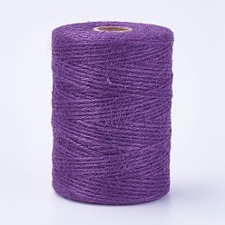 Purple Jute Cord, Jute String, Jute Twine, for Jewelry Making, Purple, 2mm, about 200m/bundle