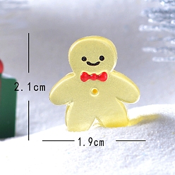 Желтый Рождественские светящиеся украшения из микропейзажа из смолы, светится в темноте, Колобок, желтые, 21x19 мм