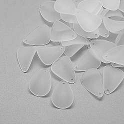 Прозрачный Прозрачные акриловые подвески, матовые, лепесток, прозрачные, 20.5x14.5x1.5 мм, Отверстие : 1.5 мм , около 1000 шт / 500 г