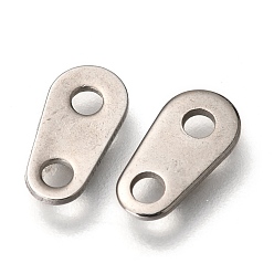 Stainless Steel Color 304 Stainless Steel Chain Tabs, Chain Extender Connectors, Stainless Steel Color, 10x5x1mm, Hole: 1.8mm