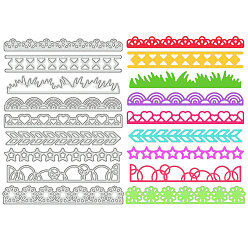 Mixed Shapes Углеродистая сталь разрезает трафареты, для diy scrapbooking, Фотоальбом, декоративная бумага для тиснения, цвет нержавеющей стали, 157x115x0.8 мм