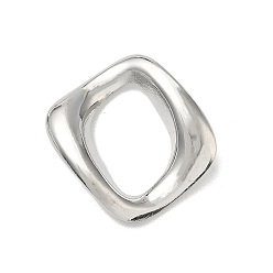 Нержавеющая Сталь Цвет 304 нержавеющей стали связывающий кольца, ромб, не тускнеет, цвет нержавеющей стали, 29x29x4 мм, внутренний диаметр: 19x13 мм