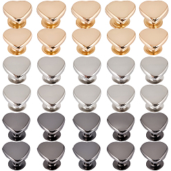 (52) Непрозрачная лаванда 120сумки 3 цветные железные полутрубчатые заклепки-шпильки, для кошелька, , ботинки, украшение кожаных ремесел, сердце, разноцветные, 10x10x4 мм, отверстие : 3 мм, 40 мешков / цвет