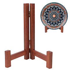 Сиена Складной деревянный держатель для чайных блоков, настольные мольберты для декоративных тарелок, фоторамки, цвет охры, 13.2x9x17.5 см