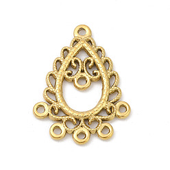 Золотой 304 нержавеющей стали ссылки люстра компонент, ионное покрытие (ip), слеза, золотые, 30.5x23.5x2.5 мм, отверстие : 1.6 мм