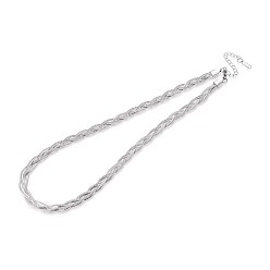 Нержавеющая Сталь Цвет 6.5мм 304 ожерелья из плетеной цепочки из нержавеющей стали с рисунком «елочка», не тускнеет, цвет нержавеющей стали, 15.94 дюйм (40.5 см)