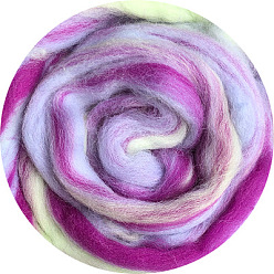 Средний Фиолетово-красный Градиент цвета игловаляние шерсть ровинг, для мокрого валяния дреды материал для поделок своими руками, средне фиолетовый красный, 200x100x50 мм