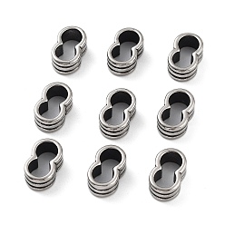 Antique Silver 316 Surgical Stainless Steel Linking Rings, Number 8 Shape, Antique Silver, 13x7.6x5mm, Inner Diameter: 10.5x5.3mm