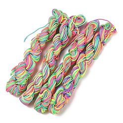 Coloré Cordon tressé en nylon, Cordon à nouer chinois pour la création de bijoux en perles et macramé., colorées, 1mm, environ 26 m / paquet, 10 faisceaux / sac, environ 284.34 yards (260m)/sac.