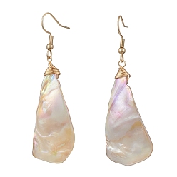 Золотой 304 серьги-подвески из нержавеющей стали, с оболочкой, золотые, 64x17.5 мм