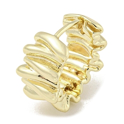 Real 14K Gold Plated Brass Hoop Earrings, Twist, Real 14K Gold Plated, 18.5x17.5mm