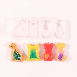 Собака DIY силиконовые формы для кулона, изготовление украшений, формы для литья смолы, для уф-смолы, эпоксидная смола, белые, собака, 56x157x15 мм