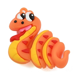 Коралловый ПВХ подвески, змея, для брелка, коралл, 47.5x39x14 мм, отверстие : 3 мм