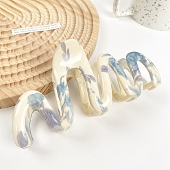 Стально-синий Пластиковые заколки для волос с большими когтями в стиле чернил, аксессуары для волос для женщин и девочек, стальной синий, 130x63 мм