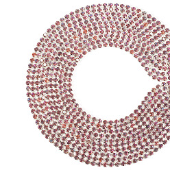 Серо-розавый 5 цепочки из сплава стекла и страз, платина, увядшая роза, 3x2.5x2.5 мм