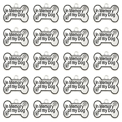 Античное Серебро 40 шт. Подвески из сплава в тибетском стиле, регистрационный номер собаки, без кадмия и без свинца, античное серебро, 19x24.5x1.5 мм, отверстие : 2.5 мм