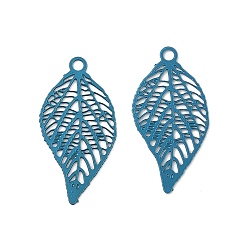 Темно-Голубой Аэрозольная краска 430 подвески из нержавеющей стали, лист, глубокое синее небо, 19x9.5x0.3 мм, отверстие : 1.2 мм