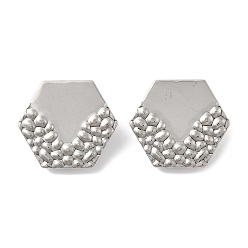 Шестиугольник 304 Результаты серьги из нержавеющей стали, шестиугольник, 23x26 мм