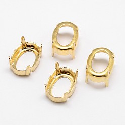 Золотой Овальные латунные шпильки для пришивания, настройки когтей для остроконечных страз, настройки открытой спины, золотые, 8x6x0.4 мм, подходят для 6x8мм овальных кабошонов