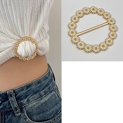 Золотой Пластиковое кольцо с пряжкой для шарфа с жемчугом, держатель застежки из сплава для женщин и девочек, золотые, 30 мм