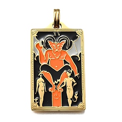 Human Таро 304 эмалевые подвески из нержавеющей стали, реальный 18 k позолоченный, ионное покрытие (ip), человек, 37.5x22x2 мм, отверстие : 6x3.5 мм
