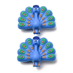 Peacock 3d силиконовые бусины с изображением животных, фокусные бусы, васильковый, павлин, 29x35.5x14.5 мм, отверстие : 2.5 мм